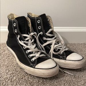 Converse Chuck Taylor Black Sneakers with White and Blue Accents